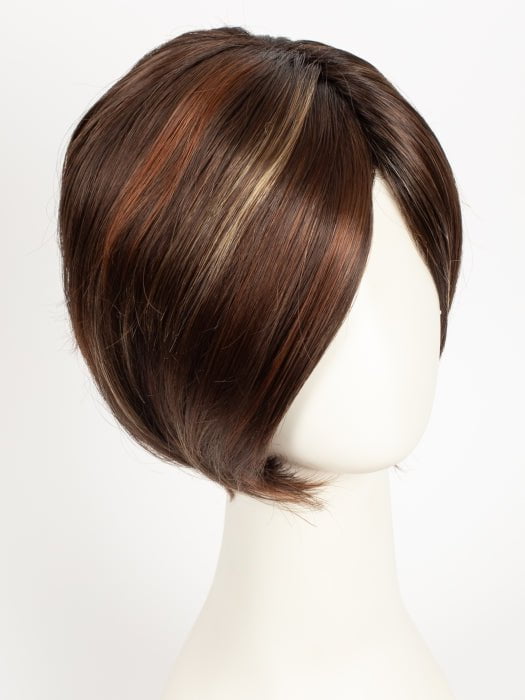 RAZBERRY-ICE-R | Rooted Dark Auburn with Medium Auburn Base with Copper and Strawberry Blonde Highlights