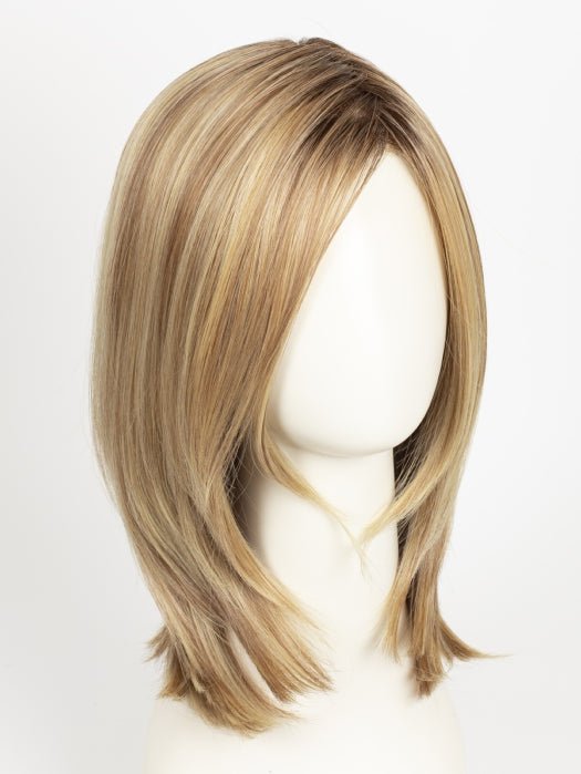 CARAMEL BLONDE R | Light Brown Rooted, with a blend of Light Gold Blonde, hint of Strawbery Blonde and Light Auburn with the balance of Cool, Light Blonde Highlights.