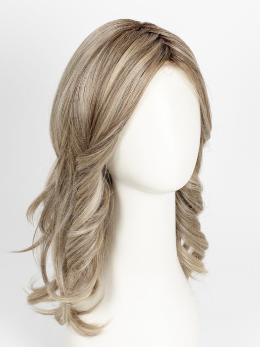 SHAKEN OATMILK BLONDE R | A Medium and Light Brown Base with Cool and Neutral Blonde, and Light Blonde Highlights with a Medium Brown Root