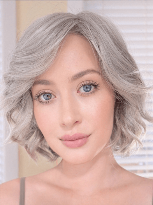 Steph B. @wigswithsteph is wearing the JANUARY by JON RENAU in color 56F51 OYSTER | Light Grey with 20% Medium Brown Front, graduating to Grey with 30% Medium Brown Nape. PPC MAIN IMAGE