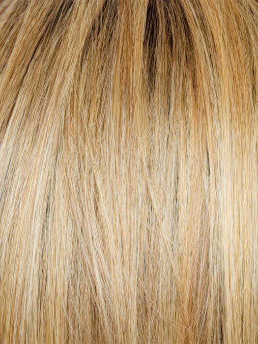 CINDER TOFFEE R | A blend of Beige, Brown Burnt Toffee, Blonde, and Gold Highlights with a Mid-Brown Root