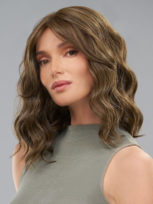 MAEVE by Jon Renau in 8RH14 MOUSSE CAKE | Medium Brown with 33% Medium Natural Blonde Highlights