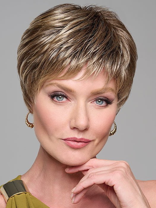 WINNER PREMIUM by Raquel Welch in SS12/22 SHADED CAPPUCCINO | Light Golden Brown Evenly Blended with Cool Platinum Blonde Highlights and Dark Roots