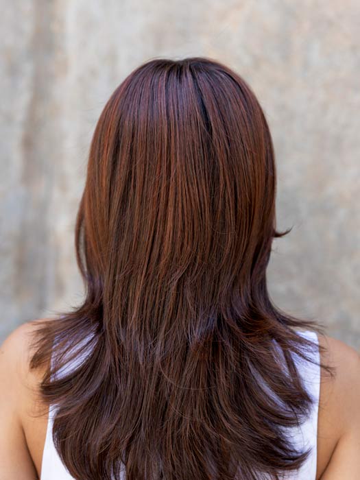 VOICE LARGE by ELLEN WILLE in AUBURN ROOTED 33.130.4 | Dark Auburn, Deep Copper Brown, and Darkest Brown Blend with Shaded Roots