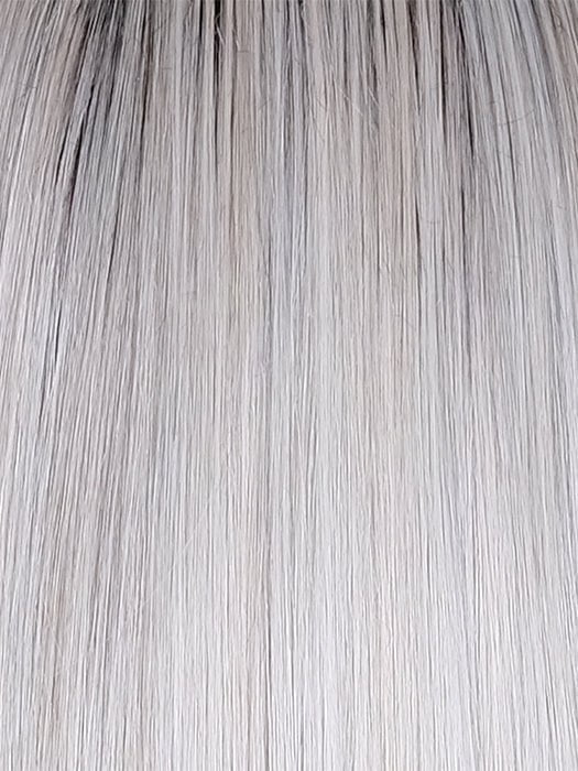 CHROME | Medium Grey with Platinum Tips, Dark Brown Roots