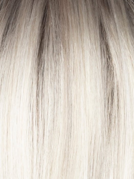 MILKY-OPAL-R | A Blend of Creamy Blonde and White Blonde Rooted with Warm Brown